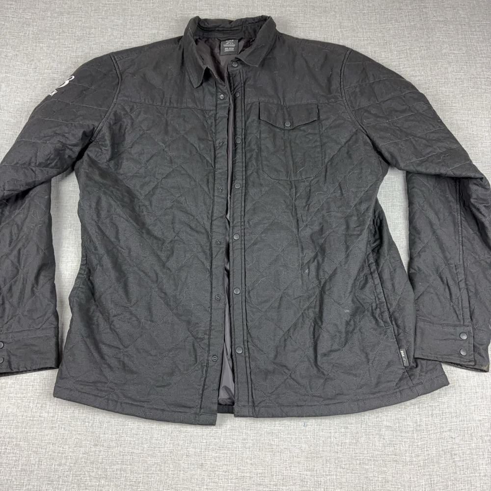 Helly Hansen Jacket Mens 2XL Gray Quilted Shirt Snap Front Breck Ski Resort